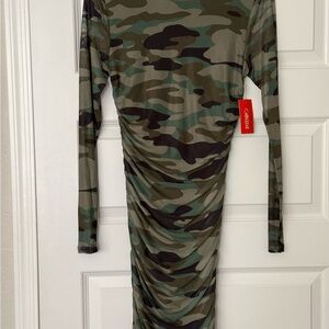 Intempo Green Camouflage Long Sleeve Dress